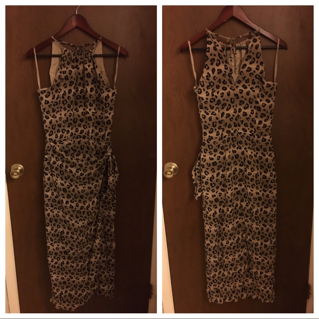 Vintage August Hale Animal Print Wrap Dress